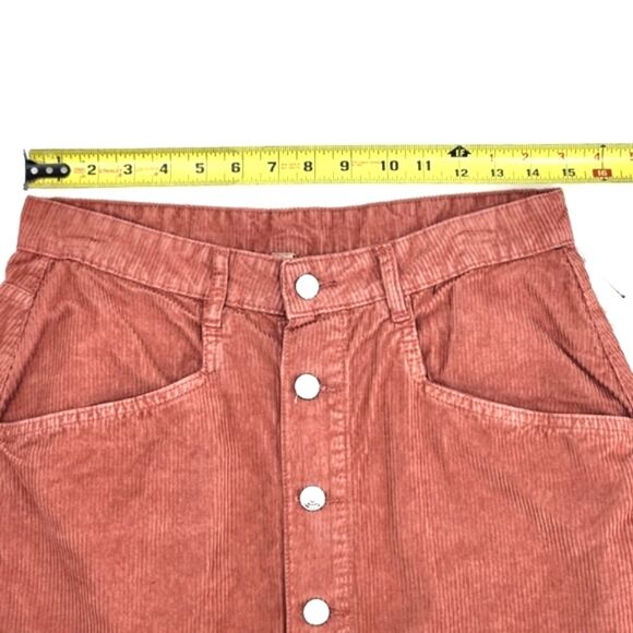 Free People Ray Cord Corduroy Button Down Cotton Mini Skirt Womens Size 10 - Picture 10 of 12